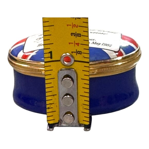 Halcyon Days Enamel Box Union Jack & Margaret Thatcher Quote 1982 Atlantic Fund - Picture 7 of 9